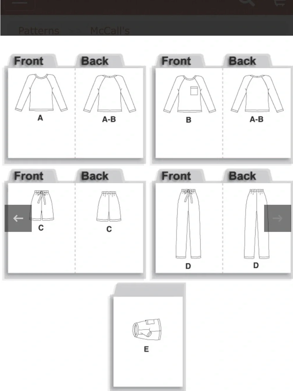 McCall’s 5282 Sewing Pattern size L,XL for Unisex loungewear, PJ's and dog top